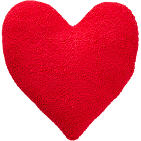 Hjerte pyntepude - pink eller rød - assorteret