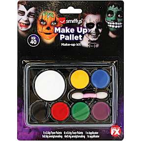 Halloween make-up sæt med 7 farver - multifarvet