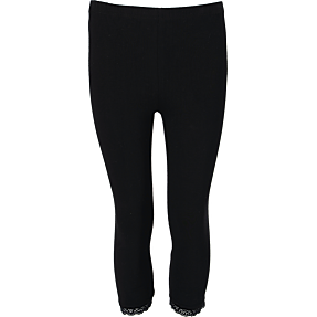 VRS teen capri leggings med blondekant str. 134/140 - sort