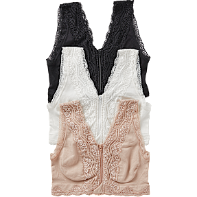 VRS dame 3-pak BH str. 2XL - beige/hvid/sort