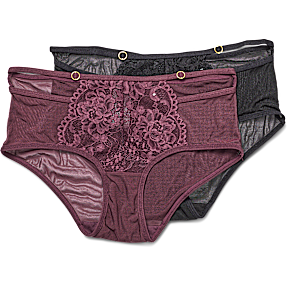 VRS dame 2-pak hipster str. S - bordeaux/sort