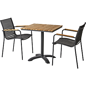 Mood cafébord med 2 stole - teak