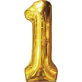 Folieballon "1" 86 cm - Guld