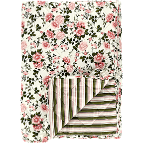 Vattæppe med blomstermotiver og striber 140x200 cm - multifarvet