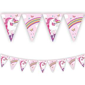 Flagguirlande L: 2,3 m - Enhjørning