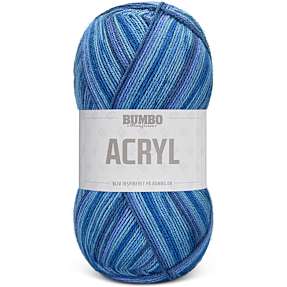 BUMBO Akrylgarn print -  lyseblå, blå og mørkeblå 121