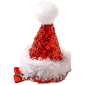 CBYH dame jule hårspænde med nissehue - rød