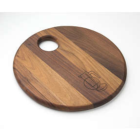 Steel-function skærebræt rundt - valnød