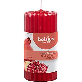 Rillet duftbloklys 5x12 cm - rød