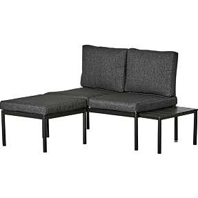 Engbæk balkon lounge sæt - sort