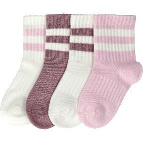 VRS baby 4-pak strømper str. 17/19 - lyserød/hvid