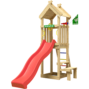 Jungle Gym Totem Legetårn komplet inkl. rød rutsjebane