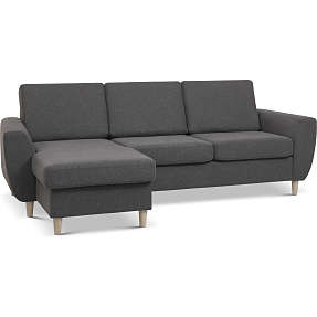 Madrid Nordic vendbar sofa med chaiselong - antracit