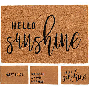 Dørmåtte med tekst 39x59 cm - brun - flere varianter - assorteret