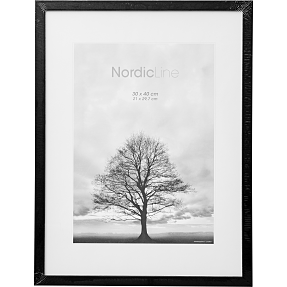 Sort ramme m. plexiglas - 30x40 cm