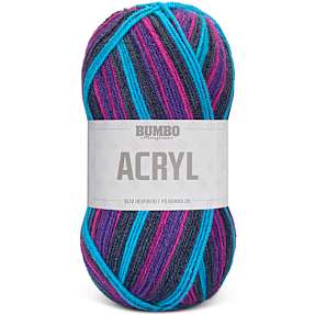 BUMBO Akrylgarn print - Grå Blå Lilla 107