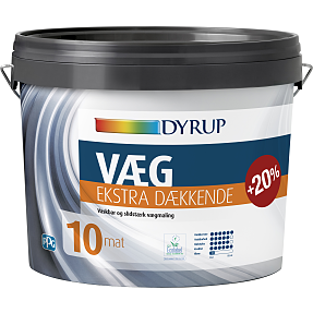 DYRUP vægmaling 10 ekstra dækkende 10,8 liter - hvid