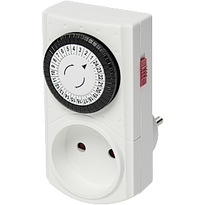 Elworks mekanisk mini timer, 24 timer - hvid