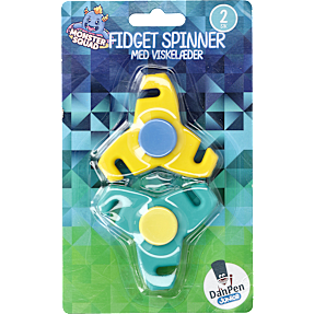 Danpen Junior fidget spinner 2-pak - blå/gul
