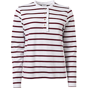 VRS dame top str. XS - hvid/bordeaux