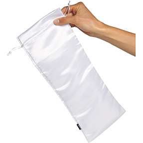 Sinful hvid satin opbevaringspose large