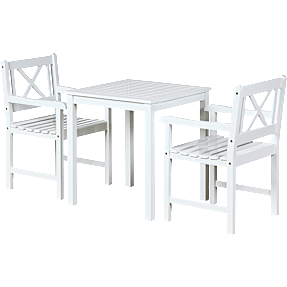 Rosenborg Balcony havebord m. 2 compact stole - hvid