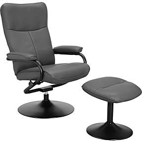 Istad lænestol inkl. fodskammel - grå