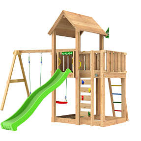 Jungle Gym Mansion 2.1 legetårn inkl. Swing Module, sand og rutsjebane