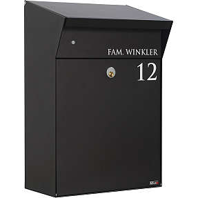 Allux postkasse Bjørn med LED lys - sort