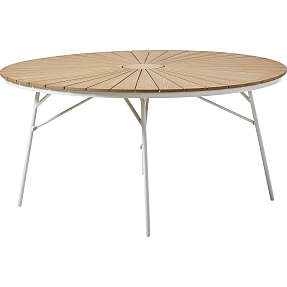 Kerteminde teak - nonwood havebord Ø150 cm, hvidt stel