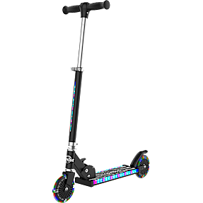 SpinOut foldbart løbehjul med LED-lys - sort