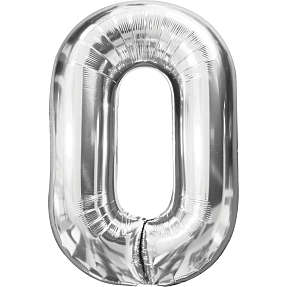 Salling folieballon " 0" H: 35 cm - flere varianter - assorteret