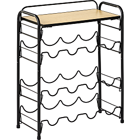 Holm vinreol m. 3 hylder - sort