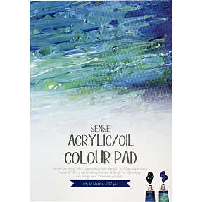 Sense akryllisk/oliefarveblok 12 ark