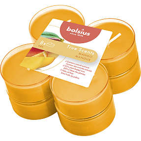 Bolsius maxi fyrfadslys med duft 8-pak - mangoduft