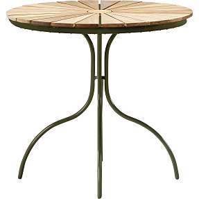Kerteminde teak cafébord - grønt stel