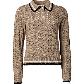 VRS dame polo striktrøje str. S - brun