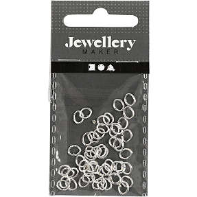 Metalring forsølvet 50 stk.