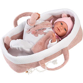 Llorens dukke 42 cm i bærelift - rosa
