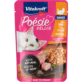 Vådfoder i sovs m. kalkun