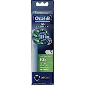 Oral-B CrossAction tandbørstehoveder 3-pak - hvid