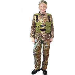 Camouflagesoldat kostume str. 128