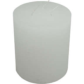 Rustikt bloklys 3-væget 13x14 cm - hvid