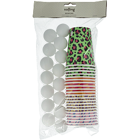 Salling mønstret beerpongsæt - multifarvet