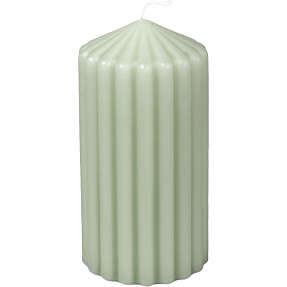 Rillet bloklys 6,8x13 cm - pastelgrøn