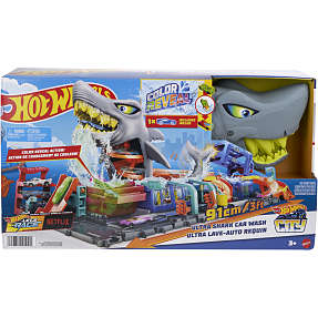 Hot Wheels ultra shark car wash playset