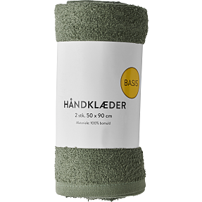 BASIS håndklæde 2-pak 65x130 cm - grøn