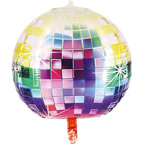 Folieballon Diskokugle H: 35 cm - Multifarvet