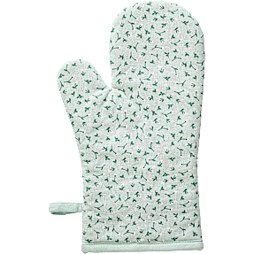Salling grillhandske - grøn med blomster