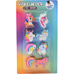 Danpen junior viskelædere enhjørning  8-pak